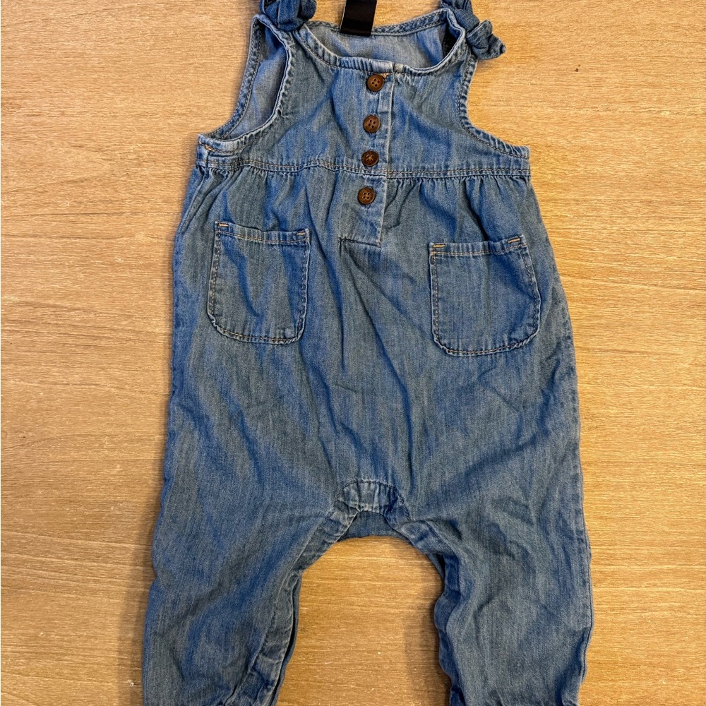 Baby GAP Denim Overalls with bow detail